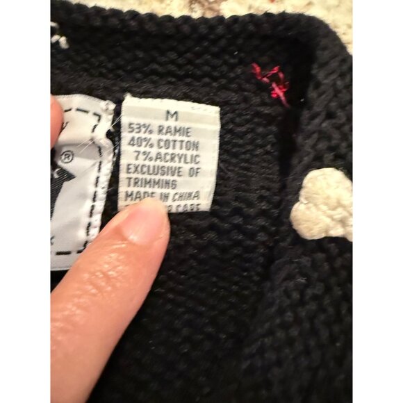 VTG Novelty Storybook Knits chunky Hand-knit puppy dog Sweater Cardigan M Read - Picture 4 of 12